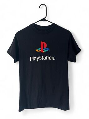 Sony PlayStation Black Logo Tee - Retro Multicolor Emblem